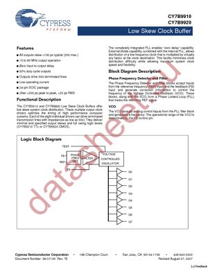 CY7B9920-5SC datasheet  